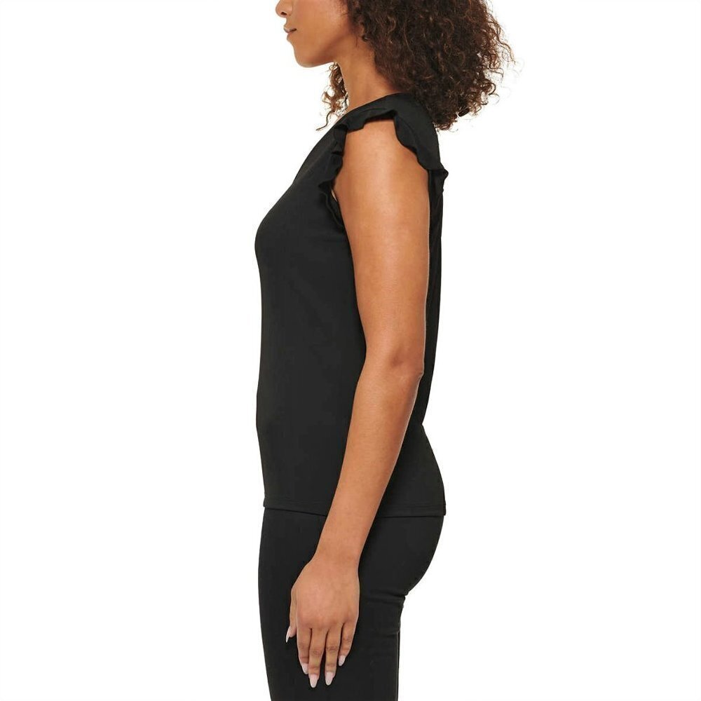 NWT Andrew Marc V-Neck Ruffle Sleeve Blouse Top - Picture 2 of 8